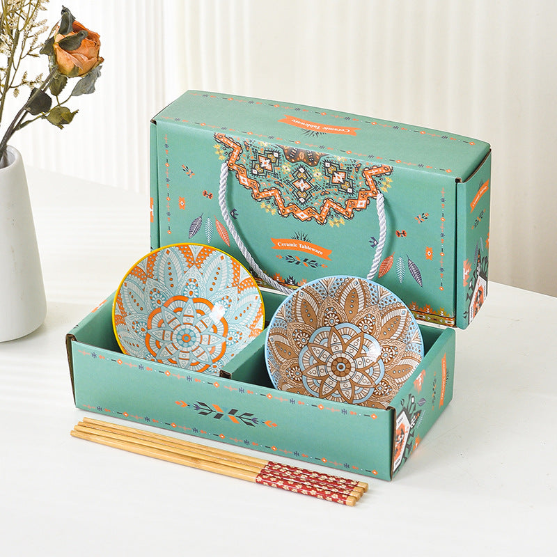 Ceramic Double Bowl Set