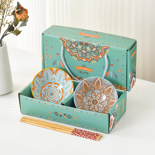 Ceramic Double Bowl Set