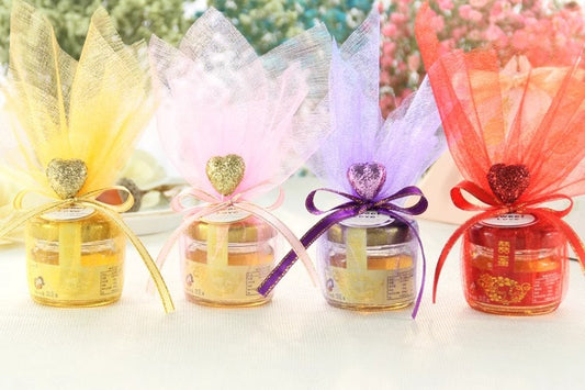 Floral Honey Jar with Wrap