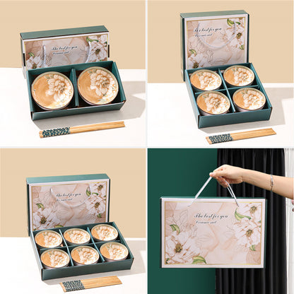 Ceramic Double Bowl Set