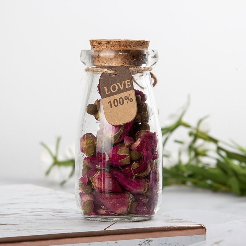 Tea Leaves in Glass Bottle