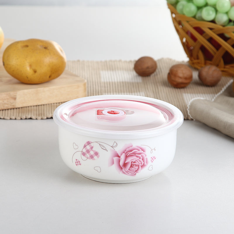Rose Ceramic Airtight Bowl