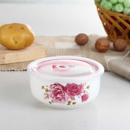 Rose Ceramic Airtight Bowl