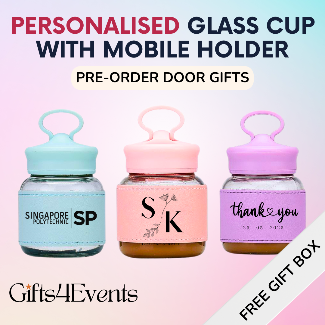 Glass Cup with Mobile Holder