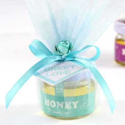 Floral Honey Jar with Wrap