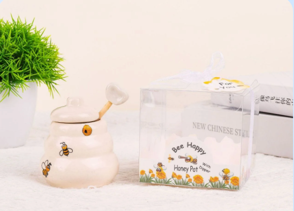 Honey Pot with Wooden Dipper